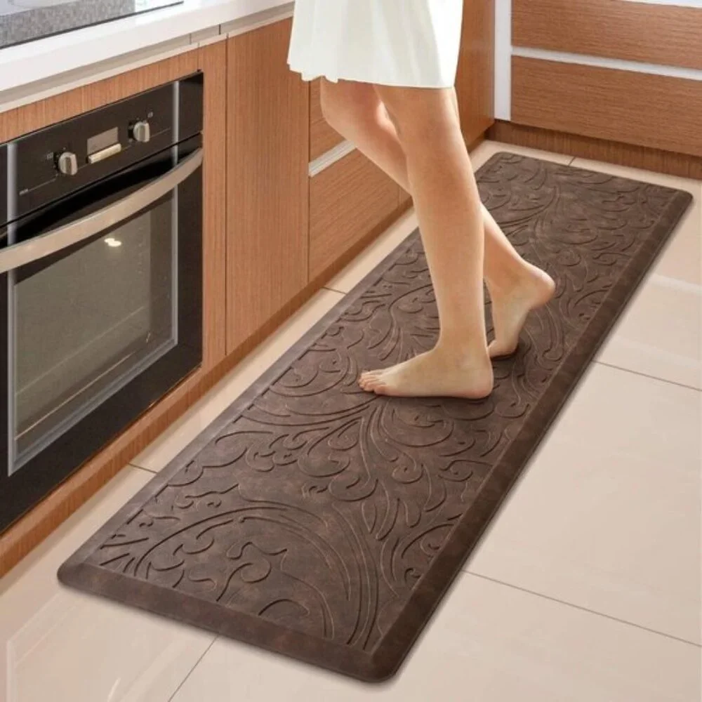 New 17.3 x 60In Cushioned Kitchen Mat, Anti-Fatigue Waterproof Non-Slip Rug